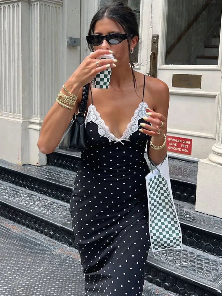 Vestido Maxi Encaje Espalda Abierta