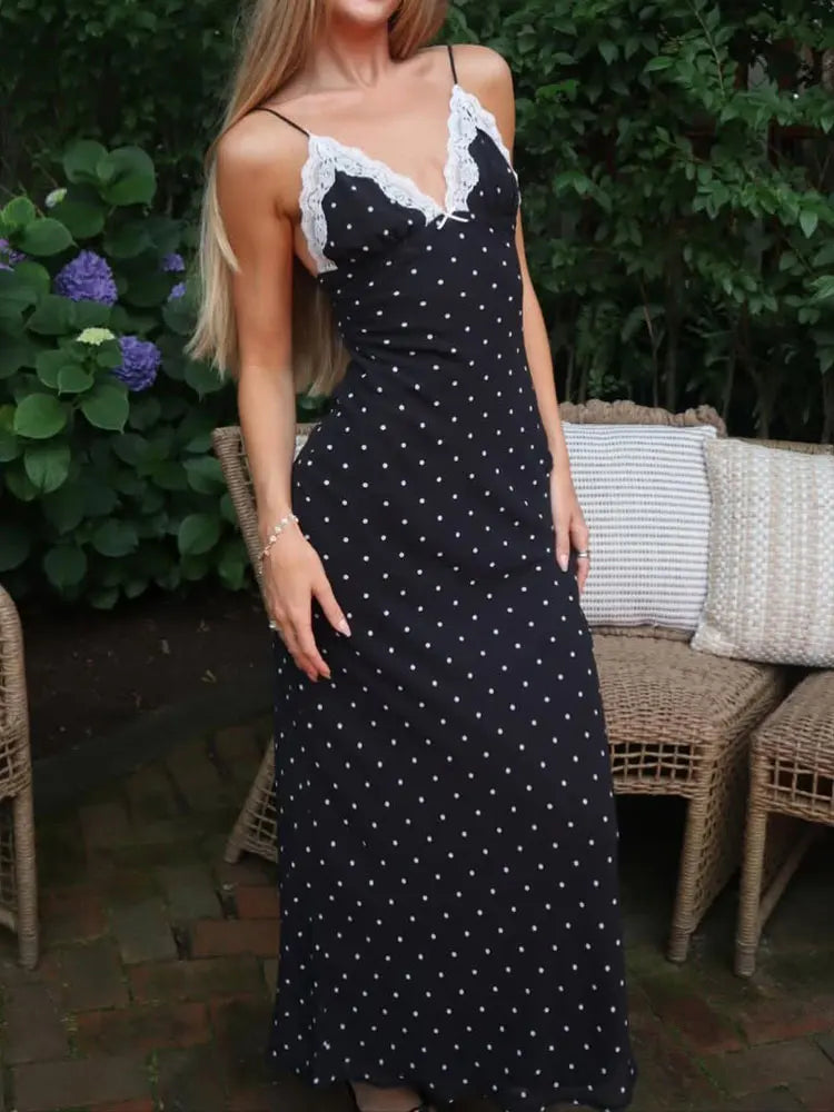 Vestido Maxi Encaje Espalda Abierta