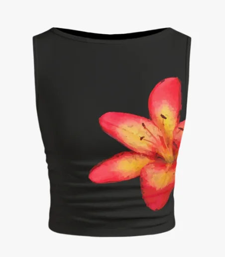 Vestido Largo Gasa Halter Volantes Lila
