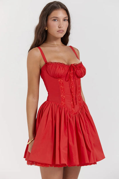Vestido Mini Encaje Floral Verano