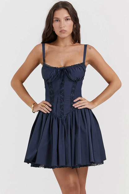 Vestido Mini Encaje Floral Verano